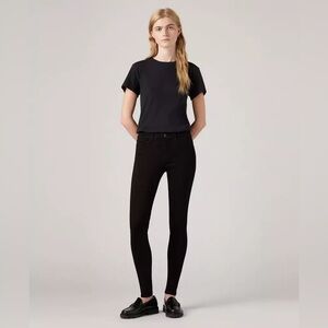 LEVI’S 710 Super Skinny Black Denim Jeans Size 25 Stretchy 90’s Y2K Low Mid Rise